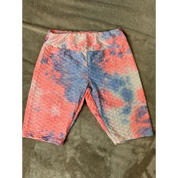 Hot Kiss Pants - "Hot Kiss" scrunch  butt hot pink sport shorts Size L